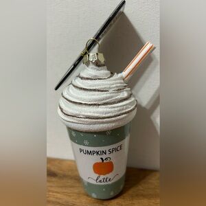 ROBERT STANLEY Christmas Ornament Blown Glass PUMPKIN SPICE LATTE NEW